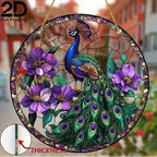 2D Flat, 1pc Vibrant Peacock Suncatcher
