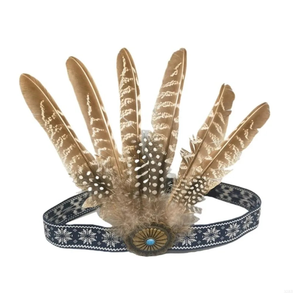 Decorative Ethnic Style Feathered Hairband