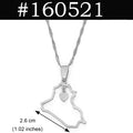 Anniyo Heart Iraq Map Pendant Necklace
