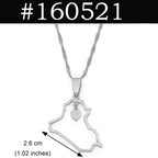 Anniyo Heart Iraq Map Pendant Necklace
