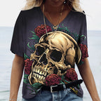 Skulls T-shirt Women's Short Sleeve, Day of the Dead