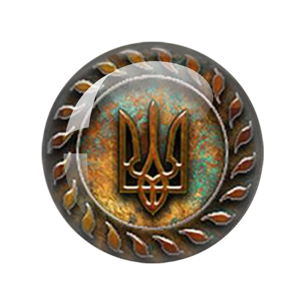 Ukrainian Flag Photo Round Glass