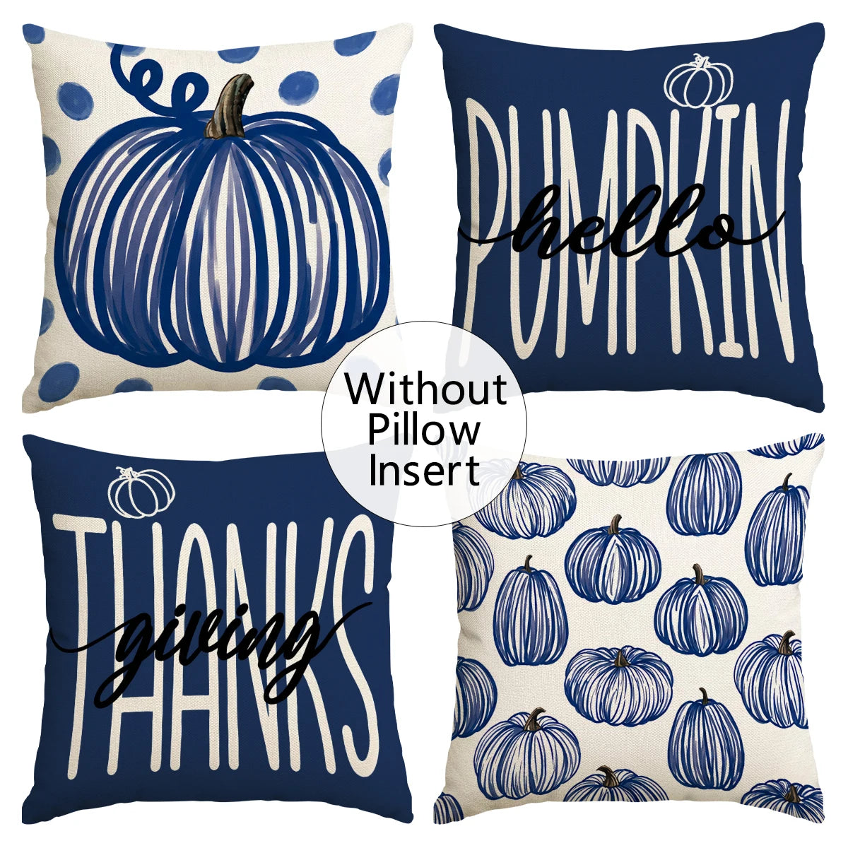 4pcs Autumn Thanksgiving Pillow Cover