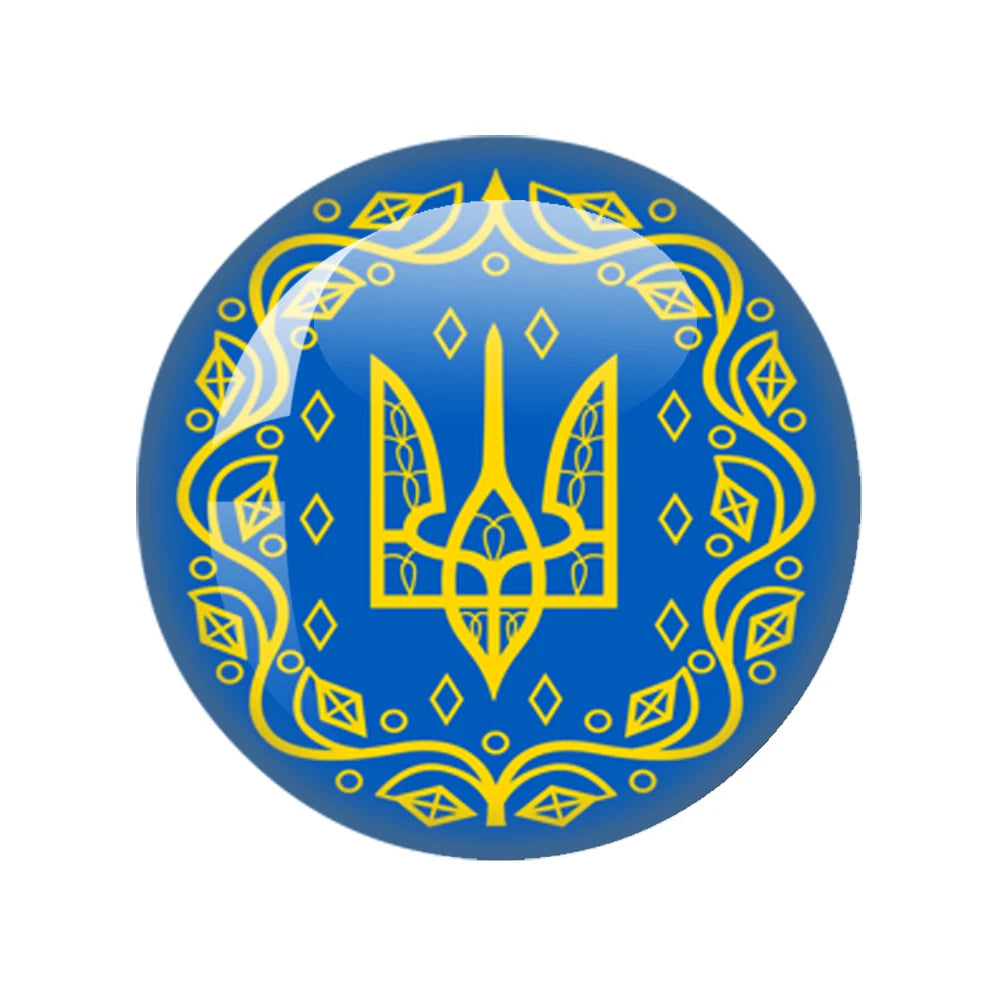 Ukrainian Flag Photo Round Glass