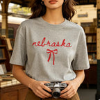 Nebraska Bow  T Shirt