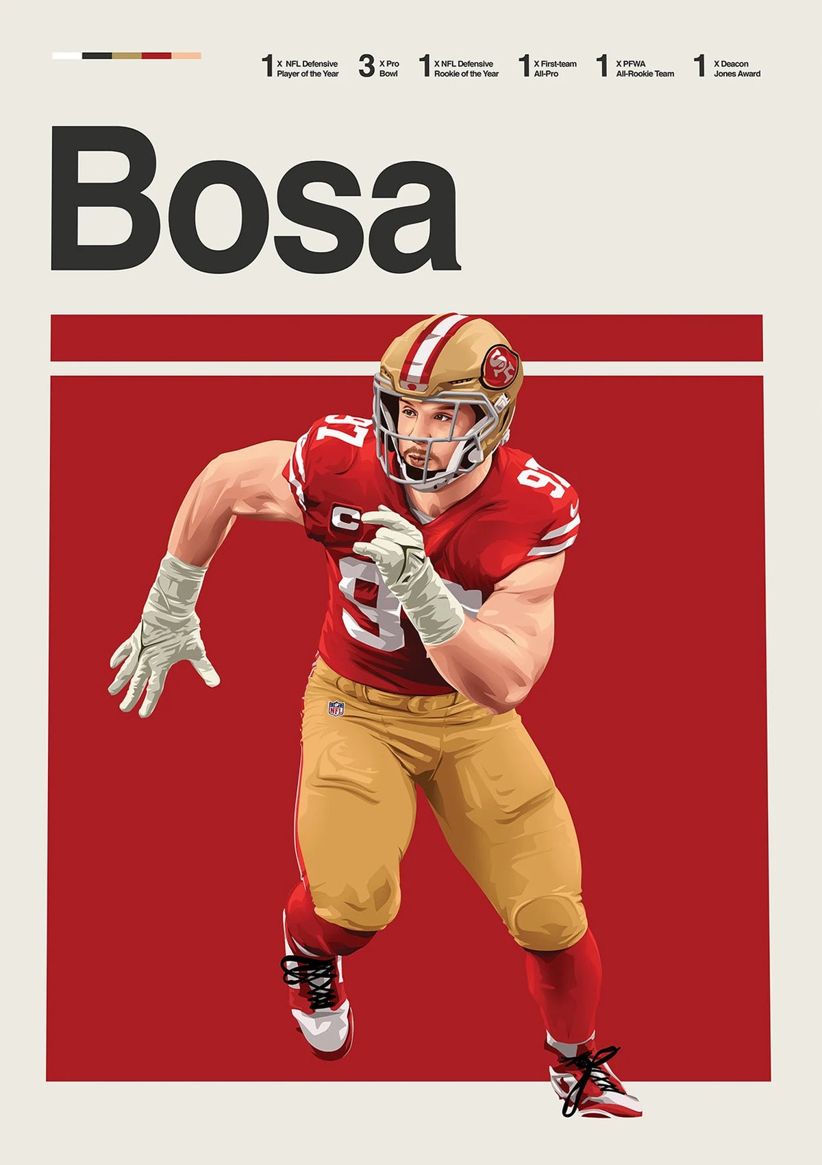 Classic American Football Star Athletes Highlights Achievements Posters
