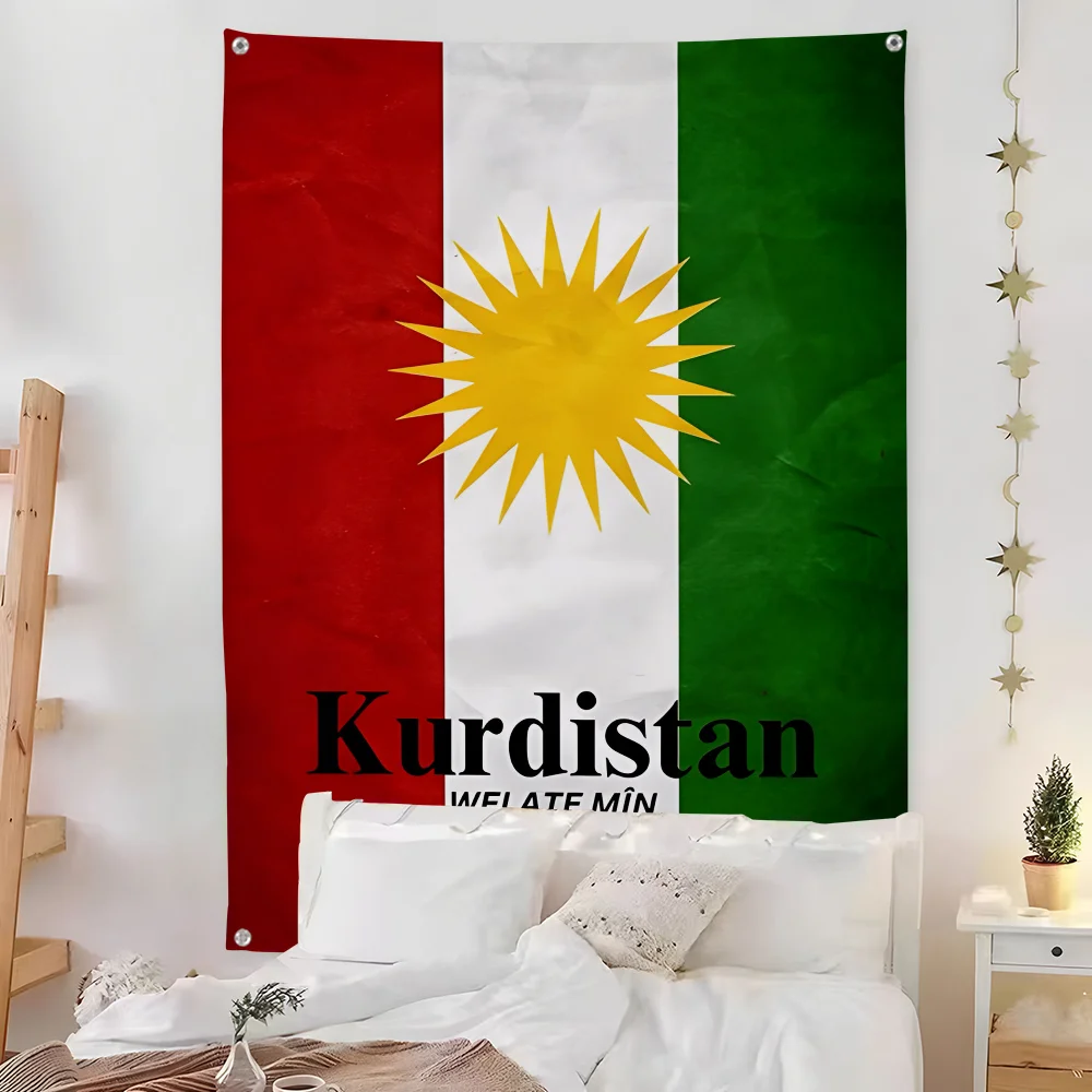 Kurdistan Eagle Map Azadi Flag