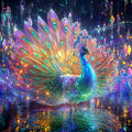 Huacan Peacock DIY Diamond Painting Animal Rain Diamond Mosaic New 2025 Complete Kit لوحات تزيينية