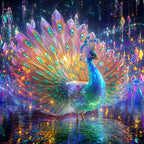 Huacan Peacock DIY Diamond Painting Animal Rain Diamond Mosaic New 2025 Complete Kit لوحات تزيينية