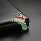 Colorful Kurdistan Map Flag Necklace Earring Keychain