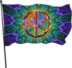 Hippie Peace Sign Flag Love and Peace