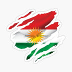 Kurdistan Map National Flag and Emblem Sticker