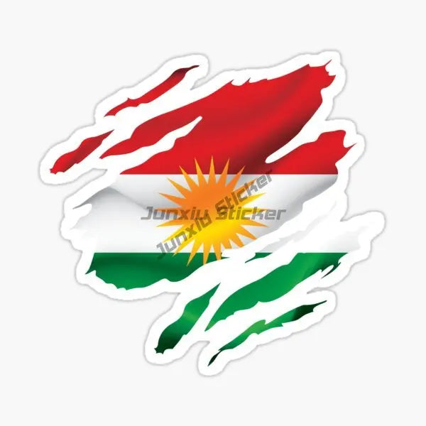 Kurdistan Map National Flag and Emblem Sticker