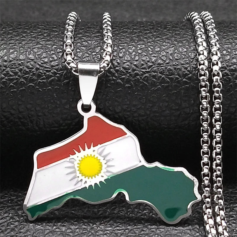 Kurdistan Region Map Necklace