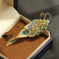 3D Peacock Brooch