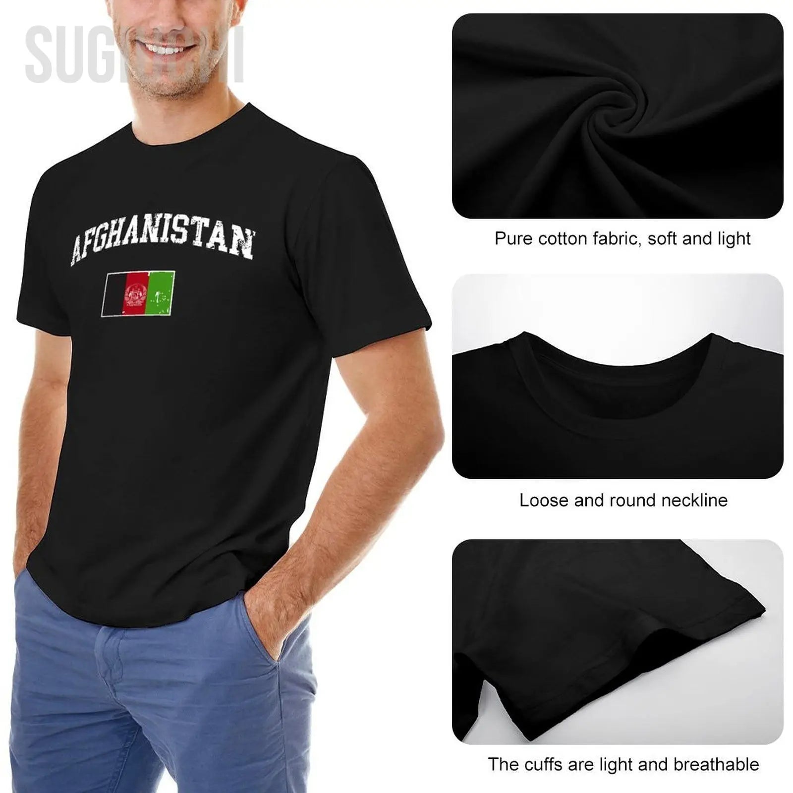 Afghanistan Flag Vintage Premium T-shirt