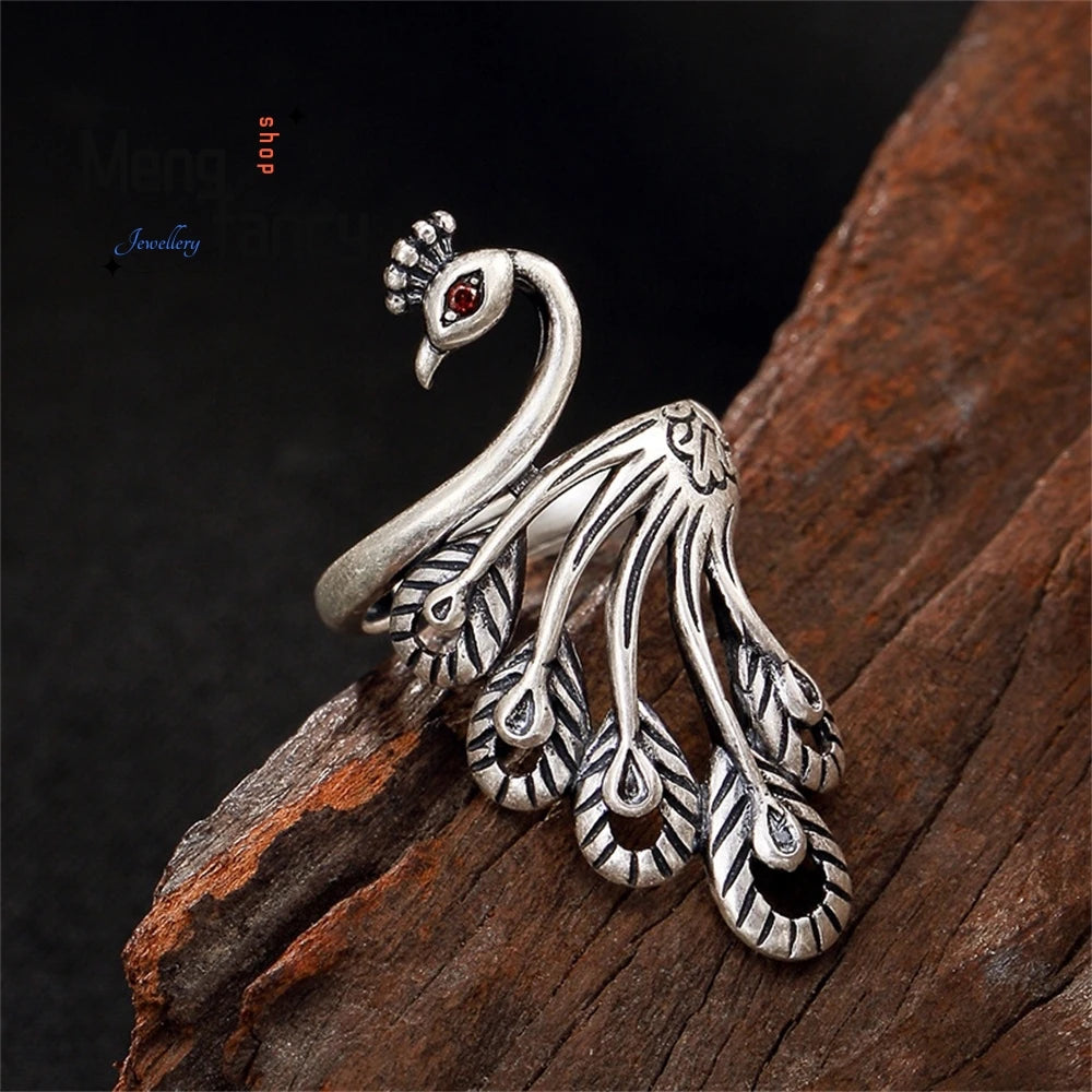 Peacock Ring, Women's Long Ring,