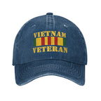 Vintage Veteran Service Medal Baseball Cap