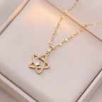 Jewish Magen Star of David Sterling Necklace