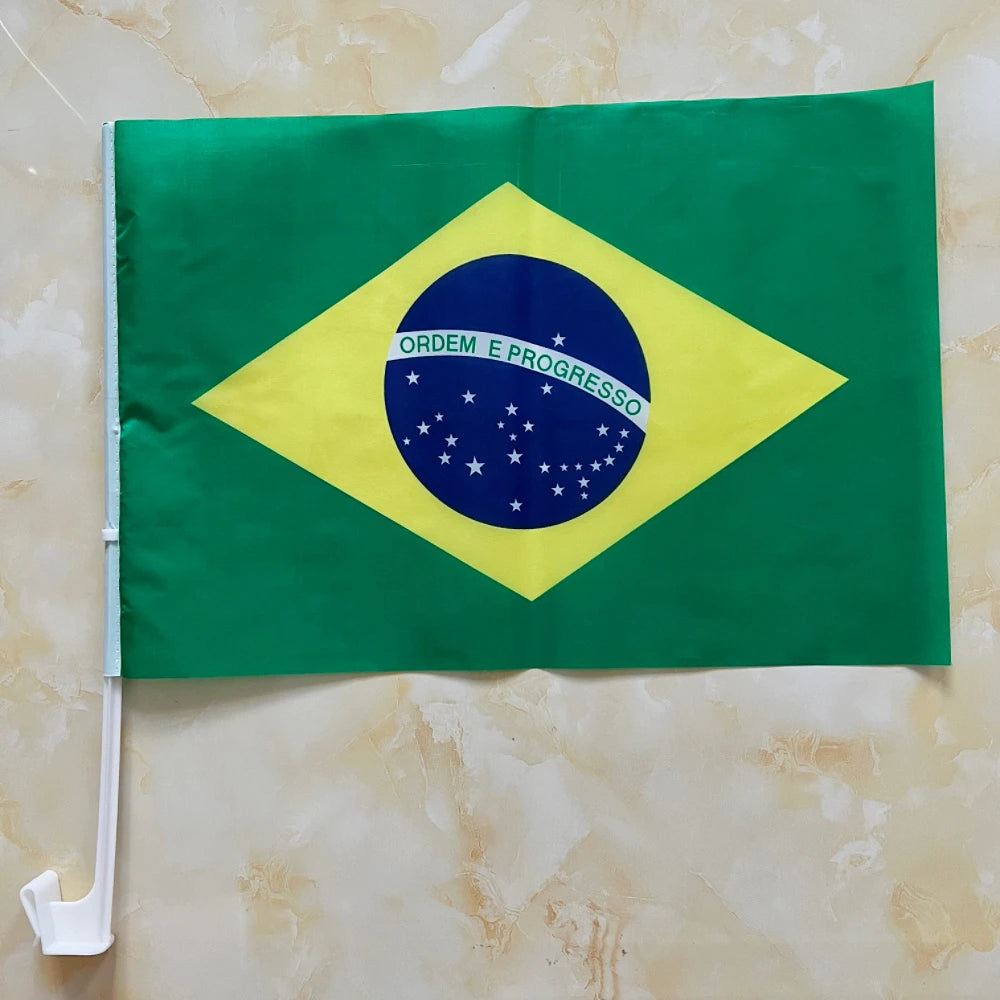 Brazil Car Flag With Pole