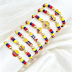 Classic Enamel Art Venezuelan Colombian Flag Bracelet