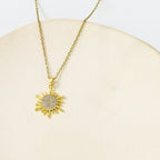 Stainless Steel Crystal Sunflower Necklace