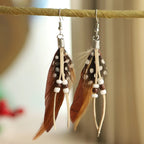 Feather earrings for women, Bohemian style