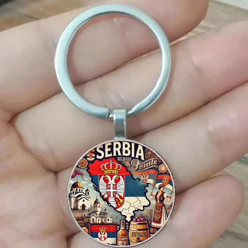 Serbia themed keychain