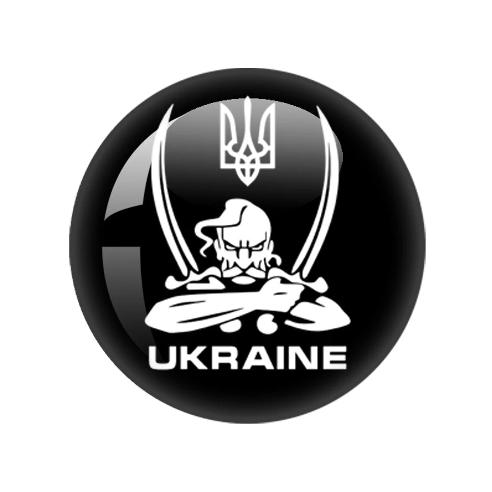 Ukrainian Flag Photo Round Glass