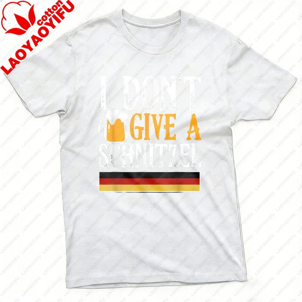 I Dont Give A Schnitzel Beer Germany Flag Men T-Shirt