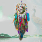 Peacock Colorful Feathers Dream Catcher