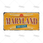 USA License Plate Landmark Metal