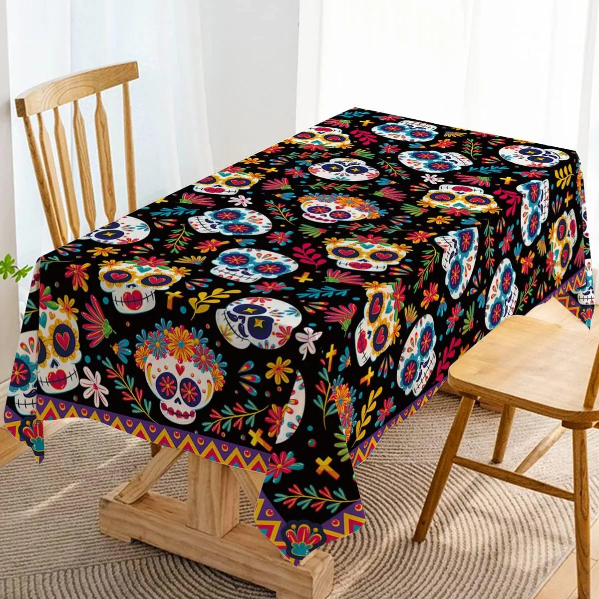 Dia DE Los Muertos Tablecloths Mexican Festival Decor Day of The Dead