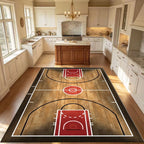 Basketball Court Pattern Area Rug