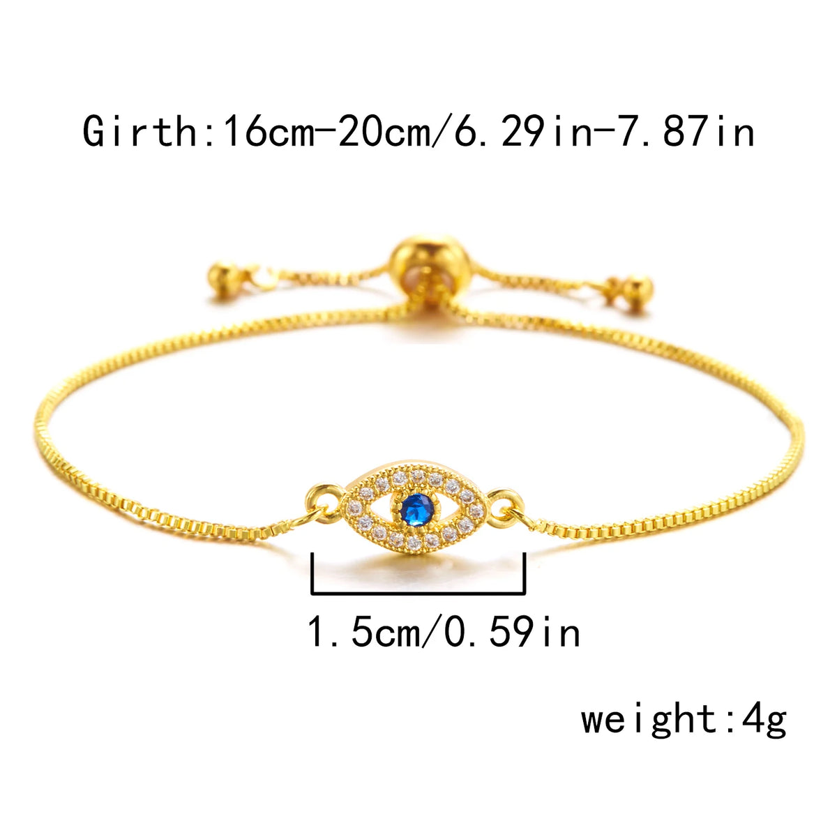 Gold Zircon Evil Eye