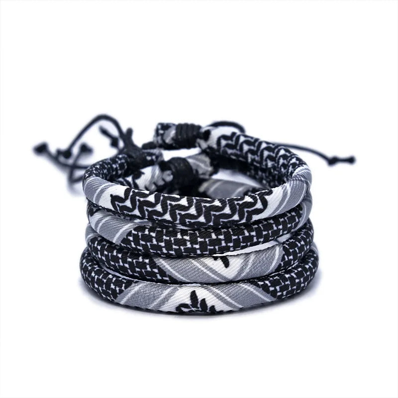 Multicolor Sizes Weave Kufiya Patterns Bracelets