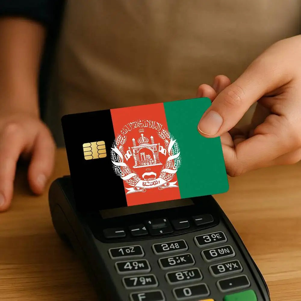 أفغاني أفغانستان بطاقة ائتمان للبنك الخصم الديكور حماية 4 قطع ملصقات مضادة للخدش ومقاومة للماء حافلة مترو مكتبة