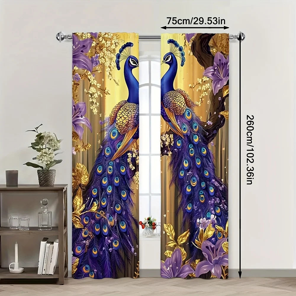 Peacock Fabric Design Home Decor