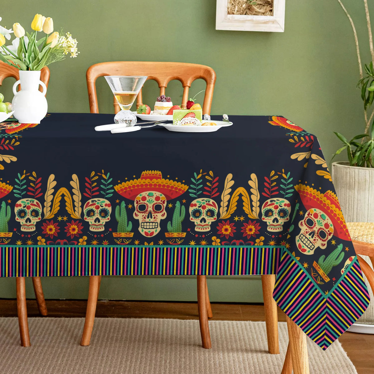 Skull Tablecloth Print