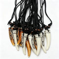 Retro Carved Elephant Faux Tusk Necklaces