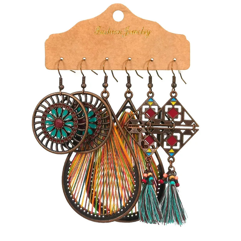 Vintage Ethnic Dangle Hanging Drop Earrings