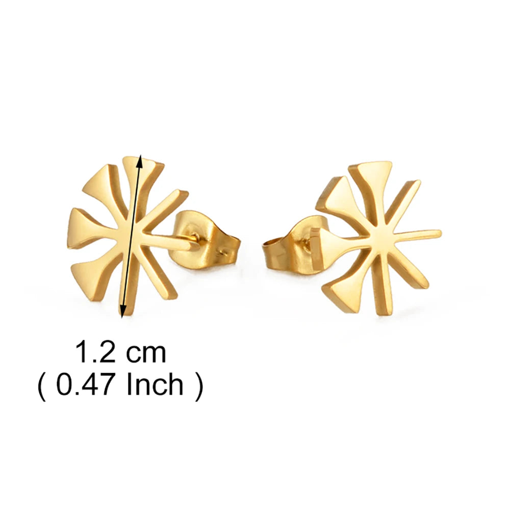 Yezidi Lalish Peacock Stud Earrings Stainless Steel