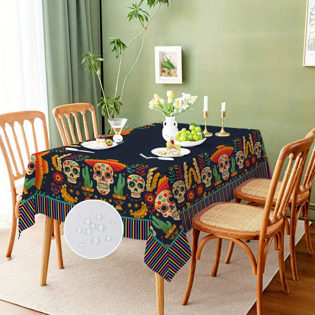 Skull Tablecloth Print