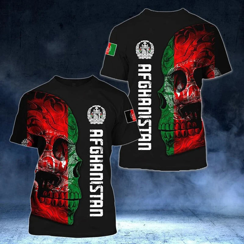 Summer Customized Afghanistan Flag Graphic T-shirts