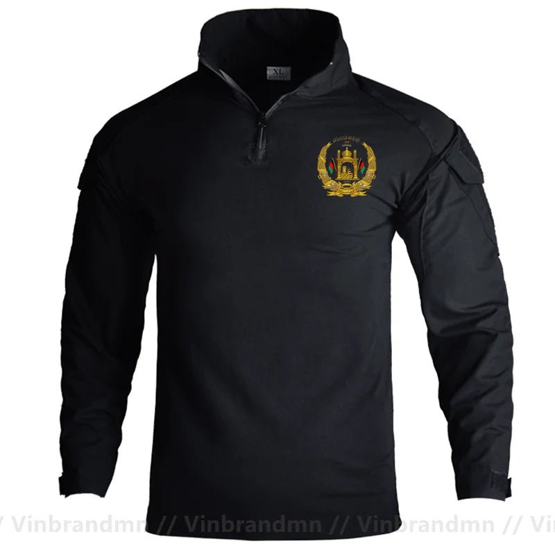 Afghan Flag Design Men's Long Sleeve Combat Uniform
