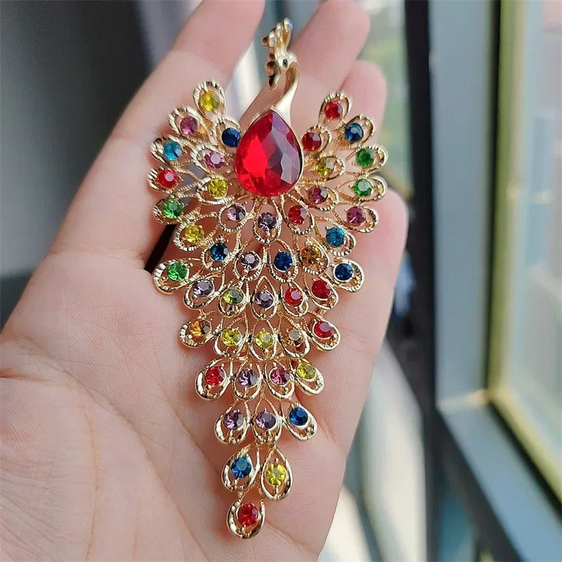 women fashion peacock brooch pins