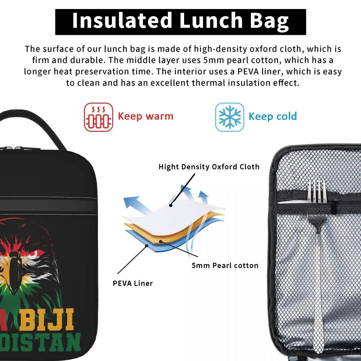 Kurdistan Flag Lunch Bag
