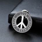 Teamer Love Peace Symbol Brooch Lapel Pin