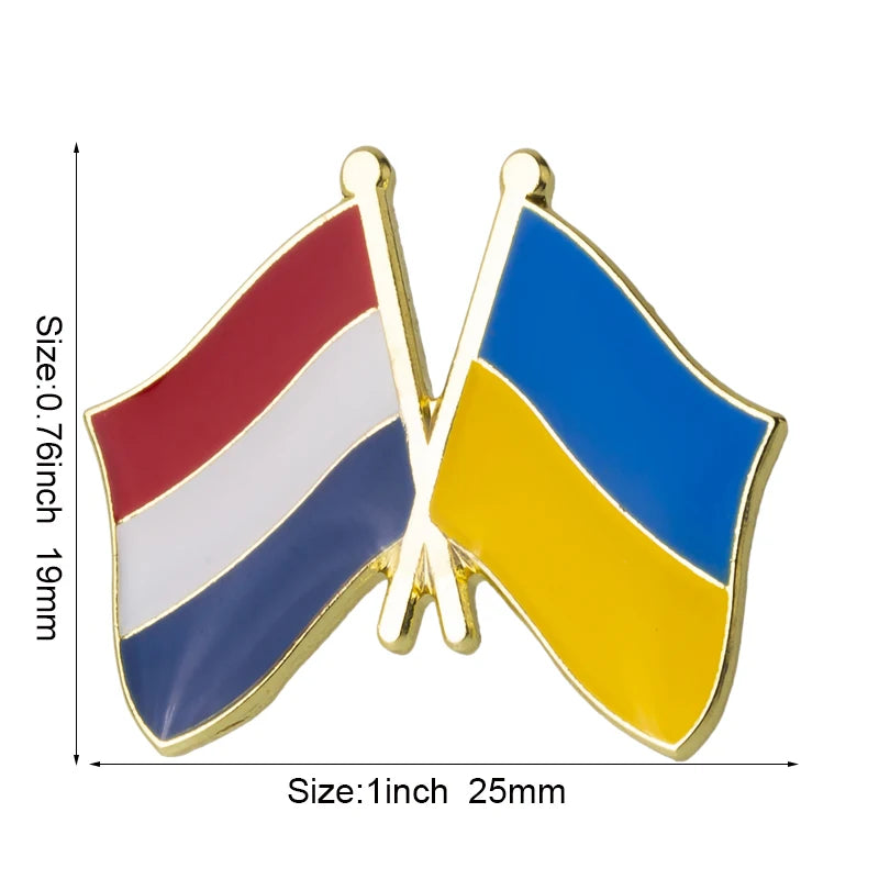 Ukraine Flag Badge with Other Countries
