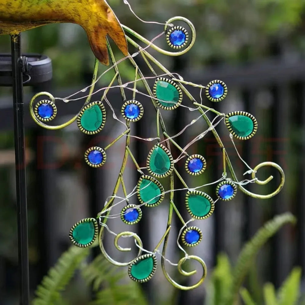 1Pc Peacock Solar Garden Lamp